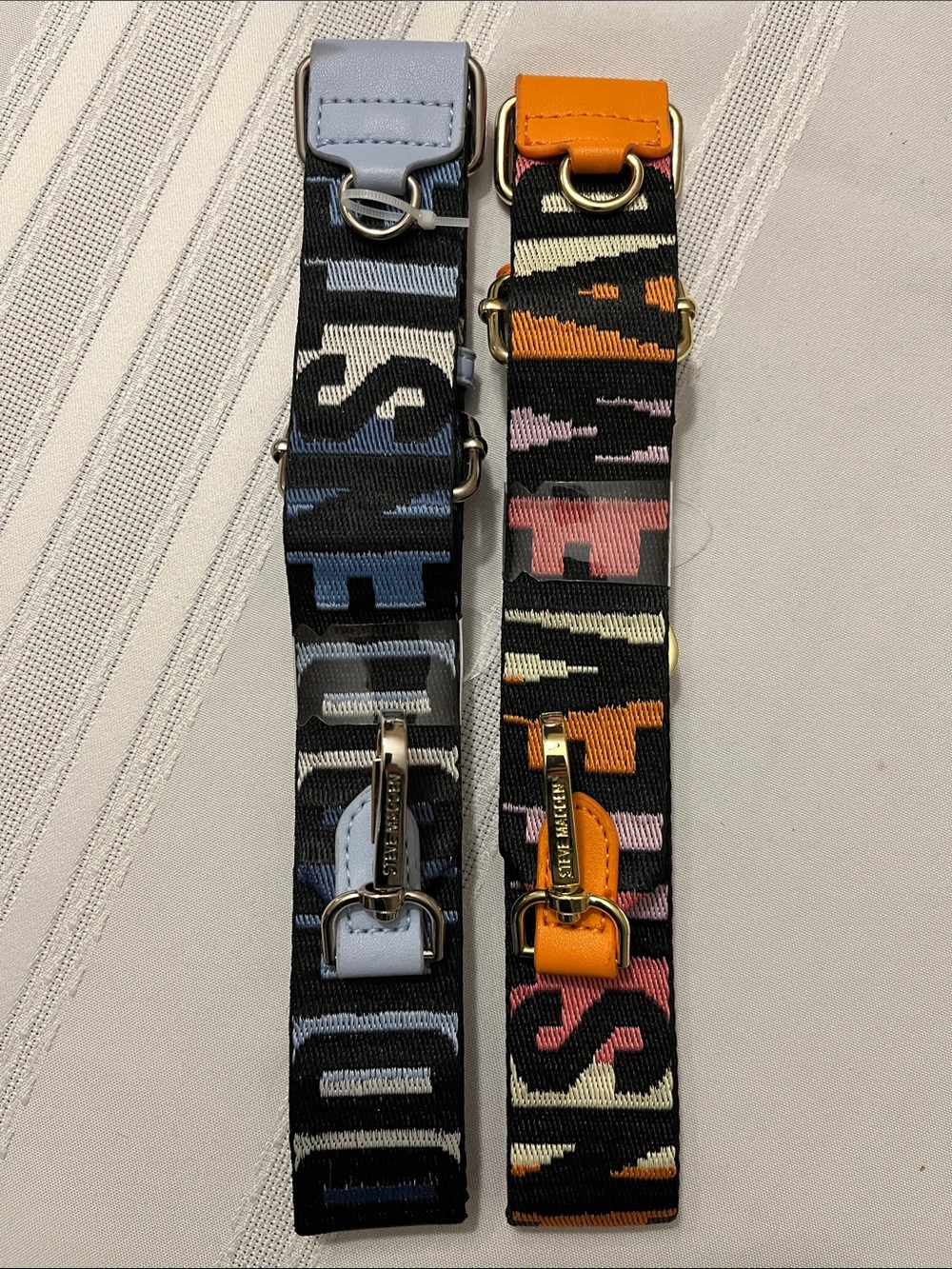2 Steve Madden Multicolor Logo Purse Straps